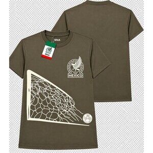 NWT SNM Mexico National Team T-Shirt Men Olive Green New Graphic Soccer Tee
